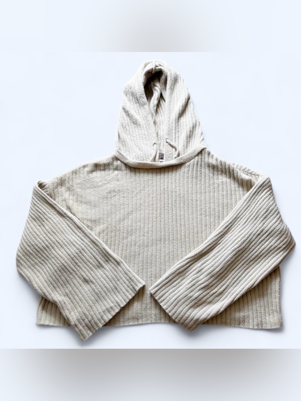 Topshop Ribbed Hooded Sweater